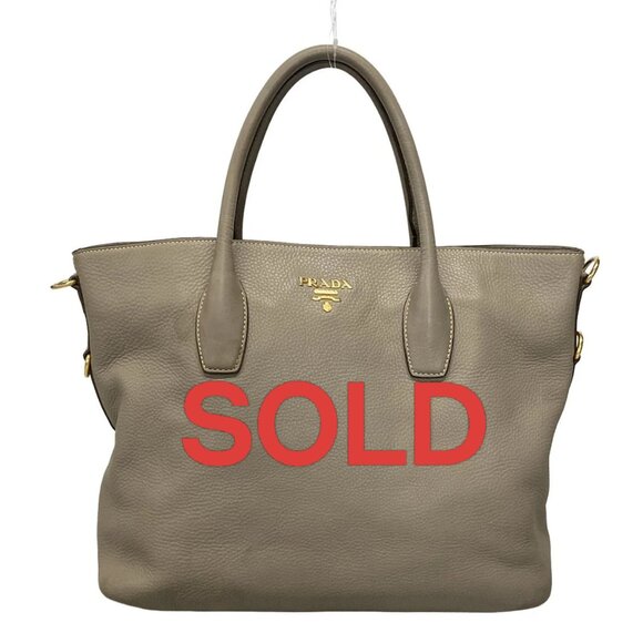 PRADA - Gray Leather Tote Bag 618-061725 - Picture 1 of 14